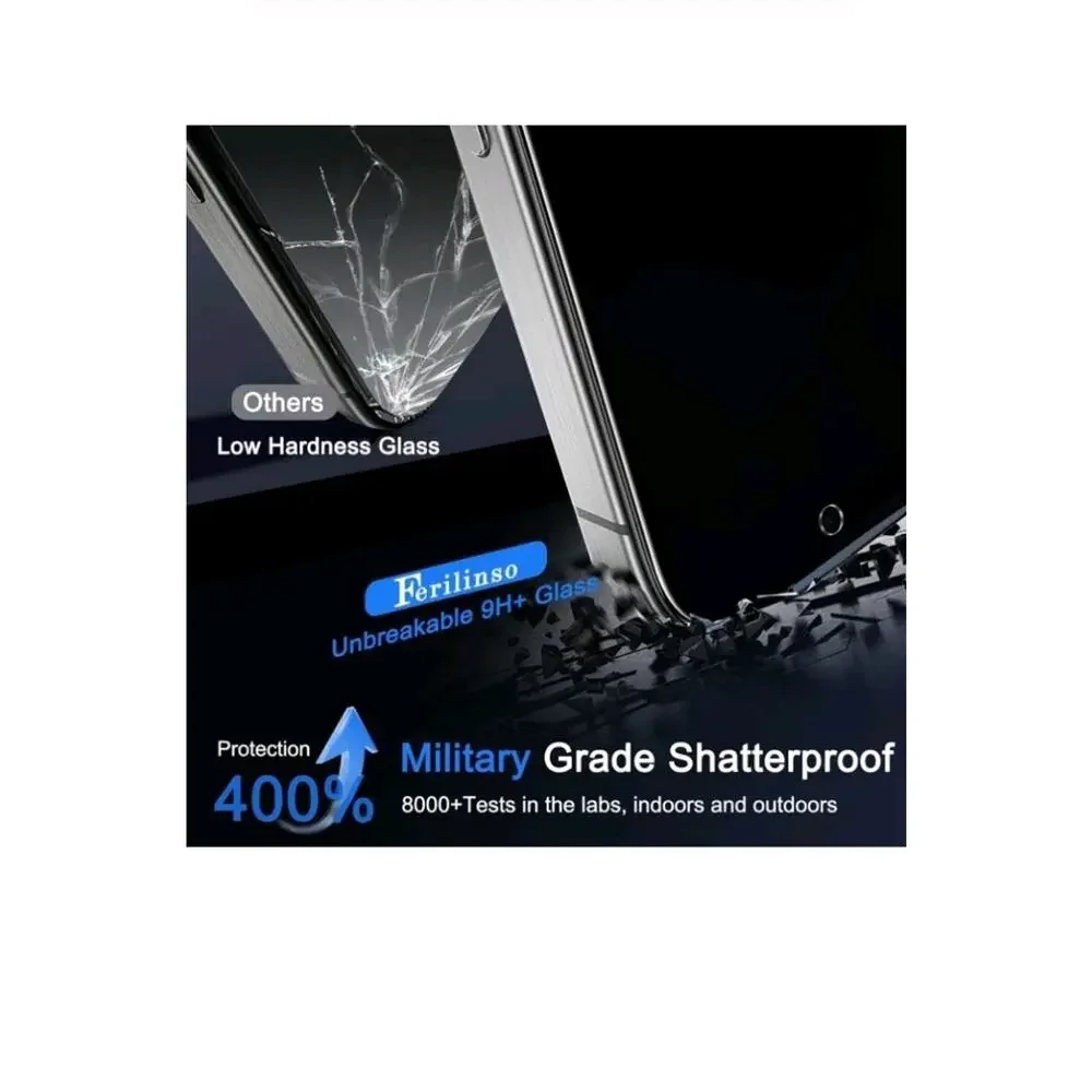 Ferilinso Tempered Glass Screen Protector Apple iPhone 15 Pro (3 Pack)